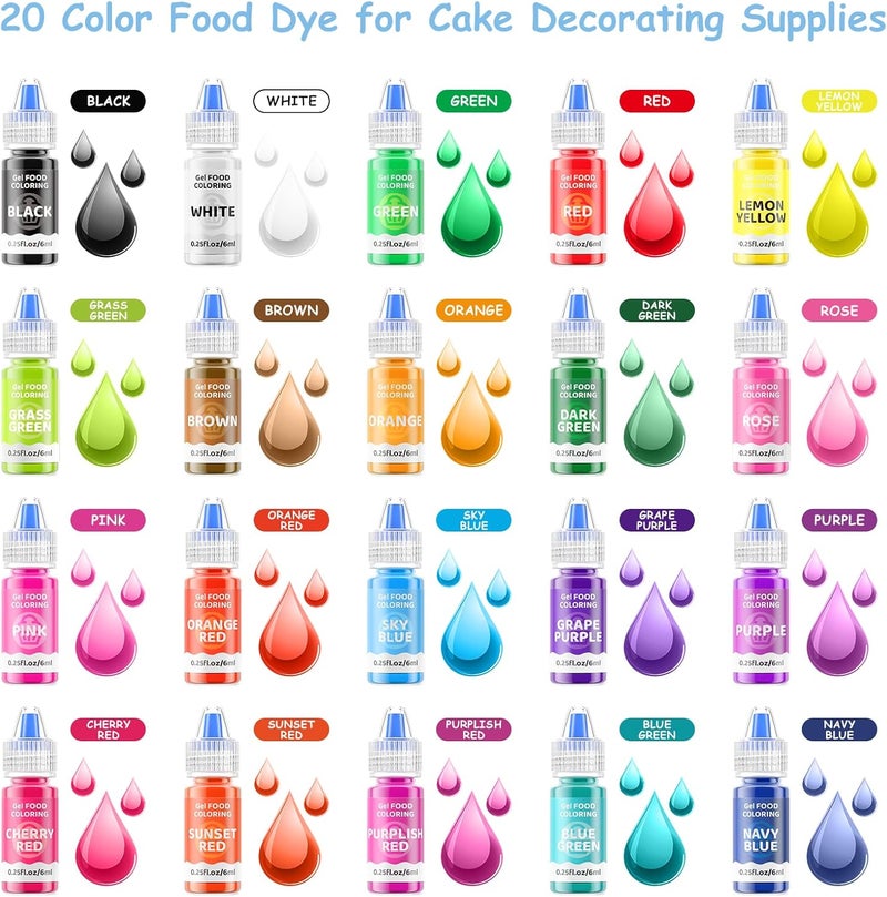 Jelife 20 Colors Gel Food Coloring Set - Image 2